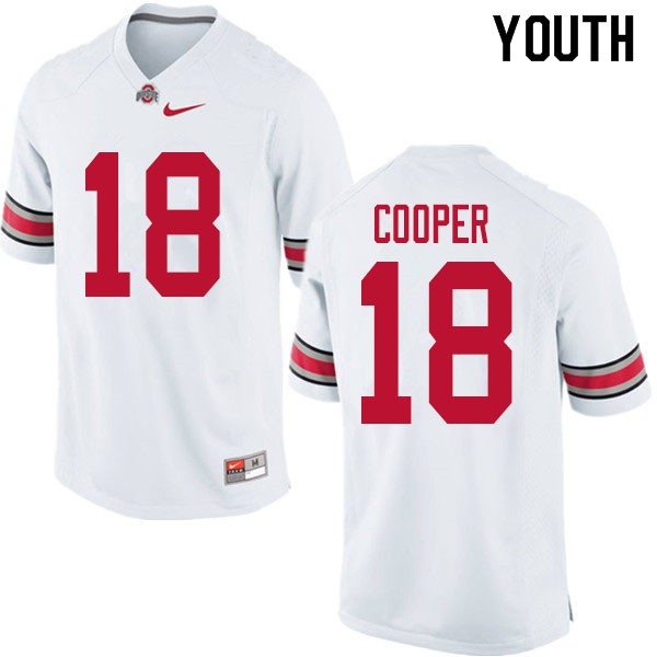 Ohio State Buckeyes #18 Jonathon Cooper Youth Official Jersey White OSU50199